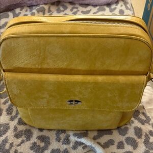 Samsonite Yellow Leather Messenger Bag